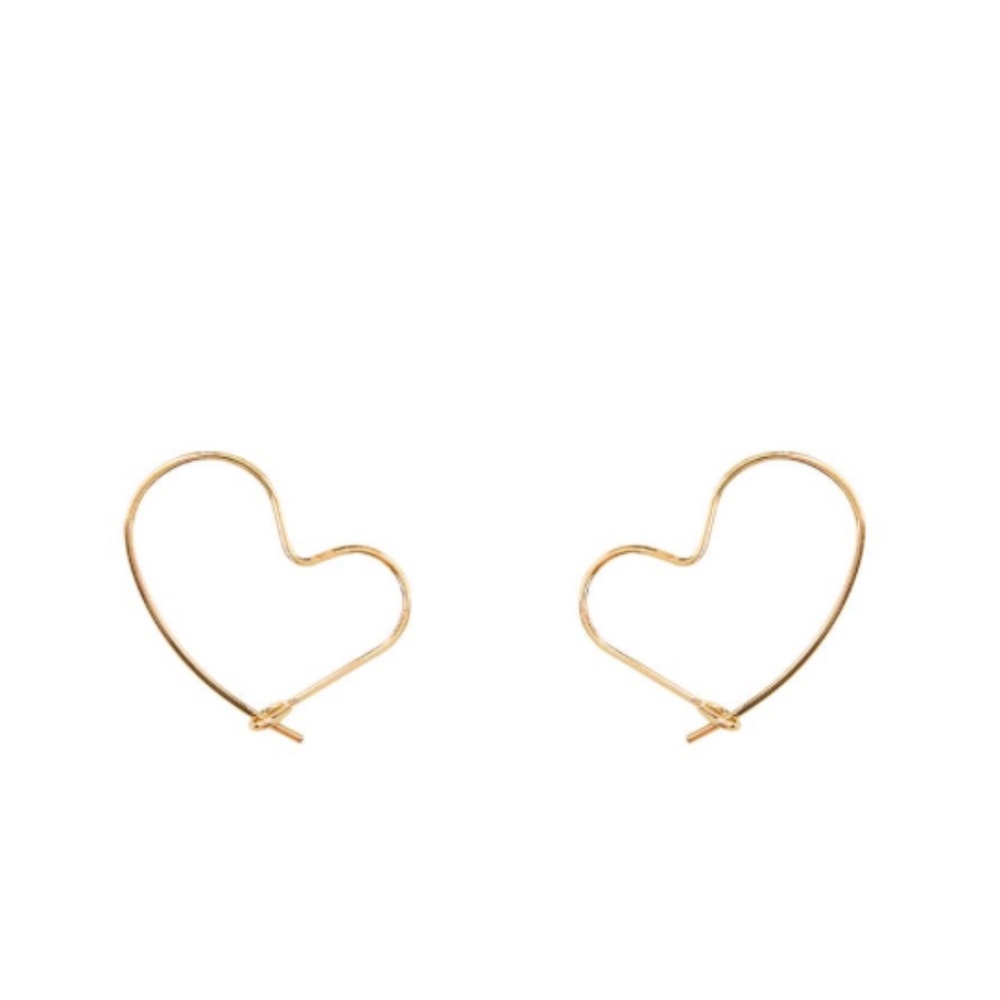 Secret Box New York 14 Karat Gold Dipped 1/2 inch Heart Hoops